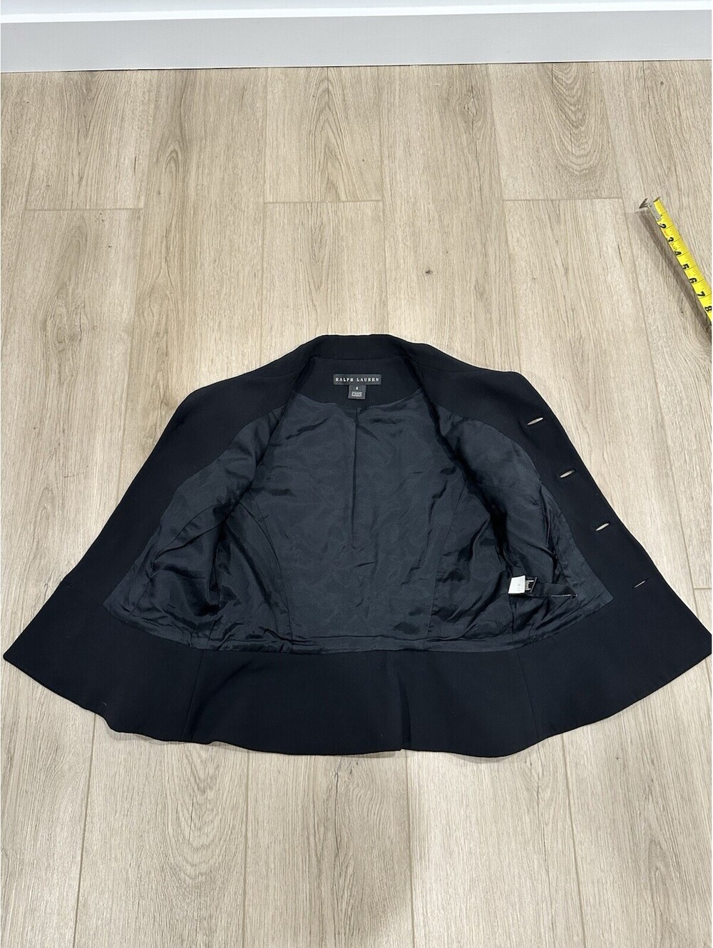 VTG Ralph Lauren Black Label Wool Blend Stretch Blazer Jacket Made In USA Sz 8 - Picture 15 of 15